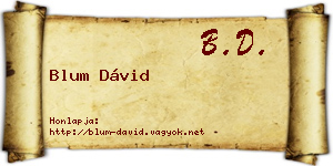 Blum Dávid névjegykártya