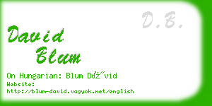 david blum business card